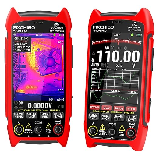 2 in 1 Thermal Imaging with 20000 Counts Multimeter Function Infrared Camera Pixels ISR256x192 Image Resolution 427x320 3.5 inch LCD -20℃ to 550℃ Temperature Range 15 Color Modes