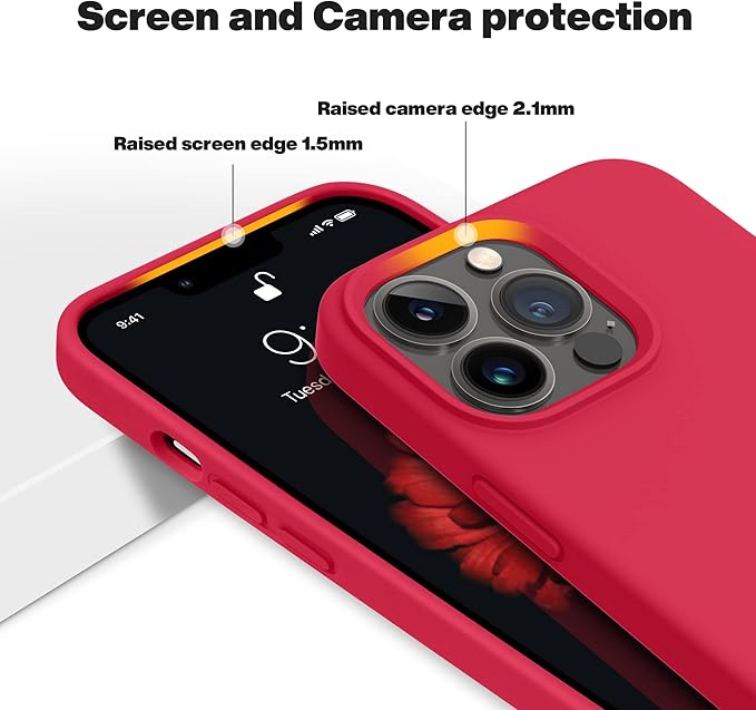 OTOFLY Designed for iPhone 13 Pro Max Case, Silicone Shockproof Slim Thin Phone Case for iPhone 13 Pro Max 6.7 inch (Red)