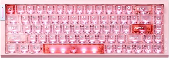 ATK RS6 Air Hall Effect Gaming Keyboard, 8K Polling, 256K Scan, 0.08 ms Latency, Adjustable 0.001–3.3 mm RT, Hard Gasket 5-Layer, Aluminum Plate, 65% 68-Key (Pink-Ice Blade)
