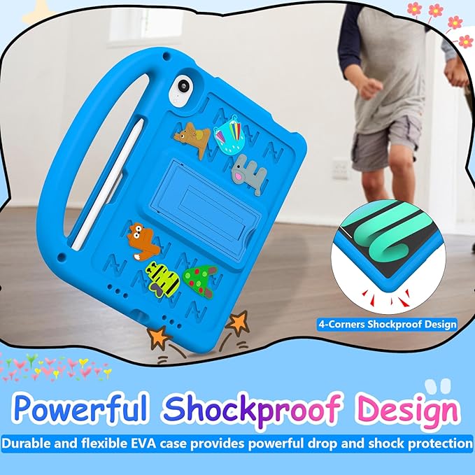 Kids Case for iPad mini 7(A17 Pro) 2024/iPad Mini 6 2021 8.3 Inch, with Built-in Pencil Holder/Anti-Slip Handle/Foldable Stand, Shockproof Protective iPad mini 7th/6th Generation Case 8.3 Inch