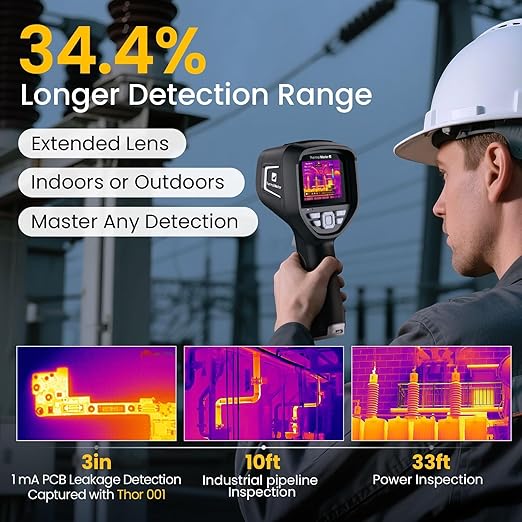 Thermal Master Handheld Thermal Camera, 512×384 X³IR Resolution, Thermal Imaging Camera with 2MP Visual Camera, 640×480 3.5" IPS Screen Thermal Imager with Laser, -4℉to 1022℉, 40mK(Thor 002)
