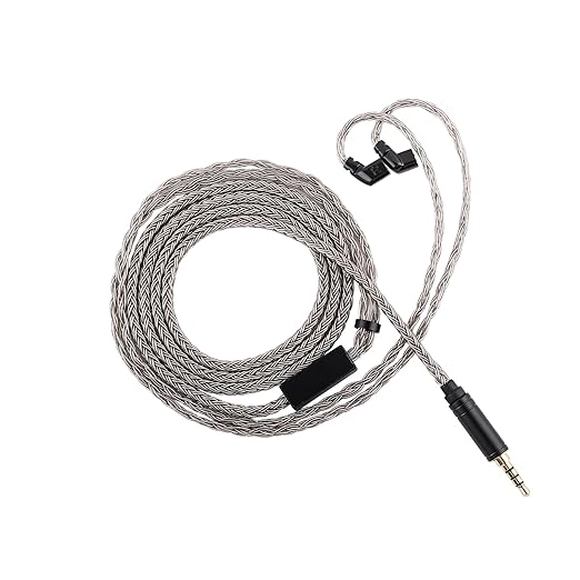 Linsoul Tripowin Zonie HiFi In-Ear Monitor Upgrade Cable, with Omni Mic, 16-Core Silver-Plated SPC Earphone Cable, Type-C/3.5mm Options, 1.25m SPC Tangle-Free Wire for Audiophiles(3.5MM,Recessed 2Pin)