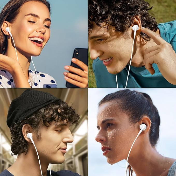 USB C Headphones for iPhone 15/16/17 Pro Max, Type C Headphones Built-in Microphone and Volume Control, Hi-Fi Stereo Noise-Cancelling Earbuds, Wired in Ear Earphones for Galaxy S25 S24 S23 S22