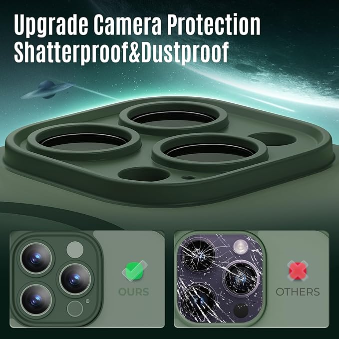 Symcele Designed for iPhone 14 Pro Case, Compatible with MagSafe, with Privacy Screen Protectors X2, [Camera Protection] [15FT Military Drop Protection] Shockproof Phone Case, 6.1", Alpine Green