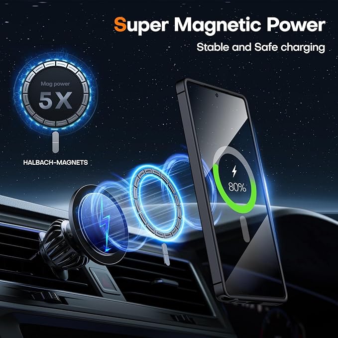 TOCOL Magnetic for Samsung Galaxy S25 Ultra Case, Kickstand with Upgraded Full Camera Protection, Compatible with Magsafe, Drop Protection Slime Cover for Samsung Galaxy S25 Ultra 6.9-Inch (Black)