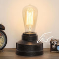 Small Touch Control Table Lamp Base, Industrial Touch Light Vintage Edison Bulb Base, Dimmable Bedside Nightstand Accent Light for Living Room Bedroom, Antique Steampunk Style