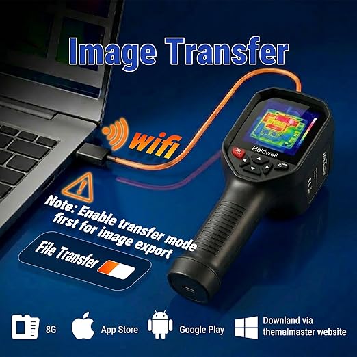 Thermal Imaging Camera, 256×192 IR Resolution with 2MP Visual Camera, 3.5" 640×480 IPS, WiFi, -4°F to 1022°F, ≤35mK for HVAC Electrical Inspection