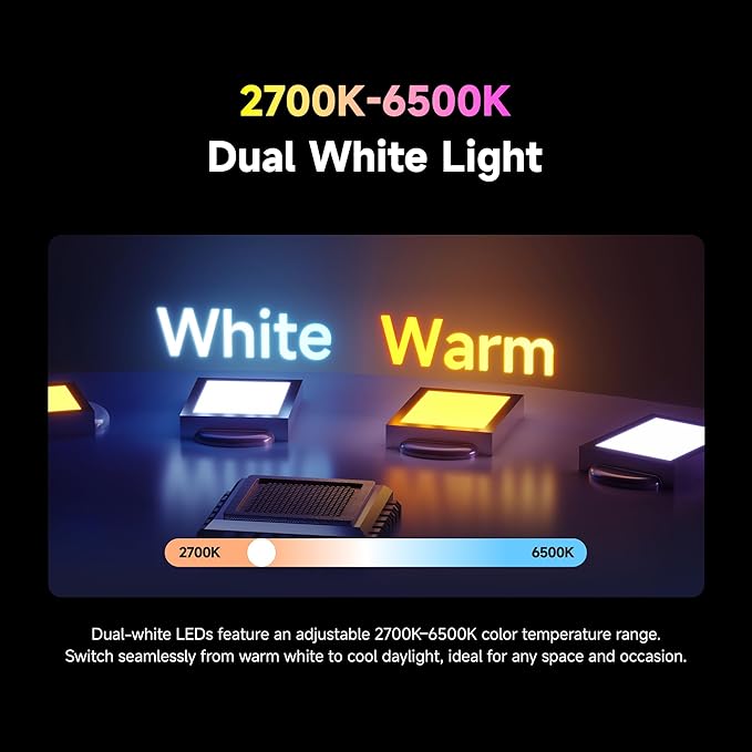 DREAME Smart Light Bulb, High CRI 90+ Color Changing LED, BLE+WiFi Dual Modes, 16 Million Colors 2700K-6500K, Works with Alexa & Google Home, Matter Compatible, A19 800LM 8.5W