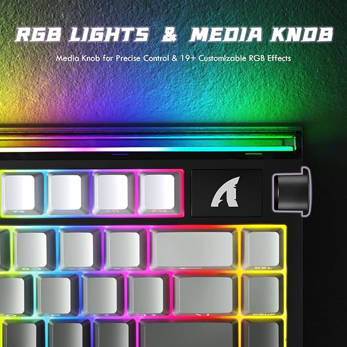 ATTACK SHARK R85HE Wired 75% Hall Effect Rapid Trigger Mechanical RGB Gaming Keyboard with 8K Polling,0.05mm RT Accuracy,0.08MS Latency,Magnetic Switch,5 Layer Sound Damped,Driver for PC(Moonlight)