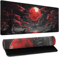 Riverside Full Moon Desk Mat Japanese Desk Pad Mouse Pad Extended Large XL Keyboard Pad 31.5"x11.8" Anime Gaming Mousepad Keyboard Full Desk Mat with Non-Slip Rubber Base Stitched Edge for Home Office