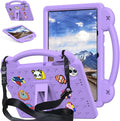 AKABEILA Compatible with Honor Pad 10 2025 12.1 inch Tablet Case, Kids Friendly Universal Lightweight Shockproof Protective Case with Shoulder Strap & Stand Handle Light Purple