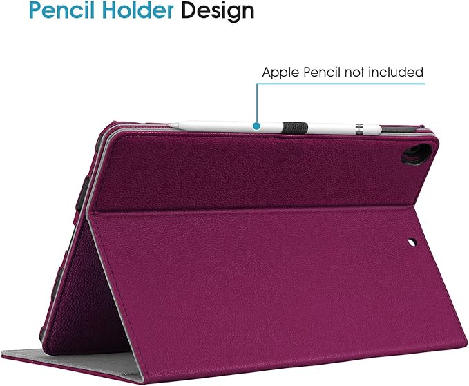 Fintie Case for iPad Air (3rd Gen) 10.5" 2019 / iPad Pro 10.5" 2017 - [Corner Protection] 360 Degree Rotating Smart Protective Stand Cover w/Pencil Holder, Auto Sleep/Wake, Purple