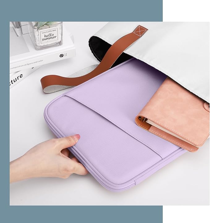 TiMOVO 13 Inch Tablet Sleeve with Pocket for iPad Air 13" M3 2025, iPad Pro 13"/12.9", Galaxy Tab S9/S10 Plus/S9 FE+ 12.4", Remarkable Paper Pro 11.8", Purple Lavender
