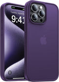 for iPhone 15 Pro Max Case[Military-Grade Drop Protection][Anti-Yellowing] Shockproof Protective Translucent Matte Cover for iPhone 15 Pro Max Phone Case,Dark Purple