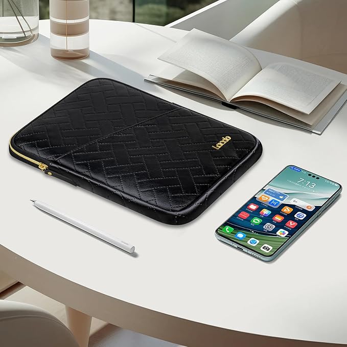 Lacdo Tablet Sleeve Case for 13 inch New iPad Air M4 M3 M2 2026-2024, 13" iPad Pro M5 M4 2025-2024, 12.9 inch iPad Pro 6 5 4 3 with Magic Keyboard and Smart Keyboard Folio Protective Bag,Elegant Black