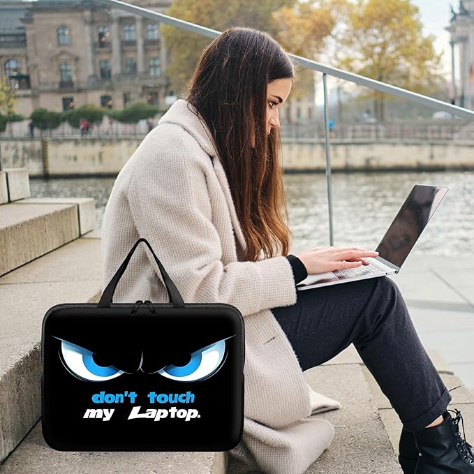 Universal Tablet Laptop Sleeve Case 10 inch, Don't Touch My Laptop Slim Carrying Case Travel Laptop Bag Durable Handbag for 7 to 10-inch Laptops/Notebook/Kids Tablet/ipad/eBook Readers