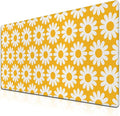 Computer Desk Mat Yellow Desk Mats, Large Gaming Mouse Pads Keyboard Mouse Pad, Mouse Mat Non-Slip Rubber Base Waterproof with Stitched Edges, 35.4 X 15.7 inch for Work/Game/Office/Home
