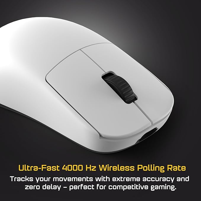ENDGAME GEAR OP1w 4k v2 Wireless Gaming Mouse White – 30K DPI Optical Sensor, 4000Hz Polling, Hot-Swappable Switches & Claw-Grip Design