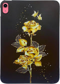 for Apple iPad (A16) 11th Generation Case 11 inch 2025 & iPad 10th Generation Case 10.9 inch 2022, Lightweight Soft TPU Back Shockproof Cover Silicone Bumper Shell, Gold Butterfly Rose