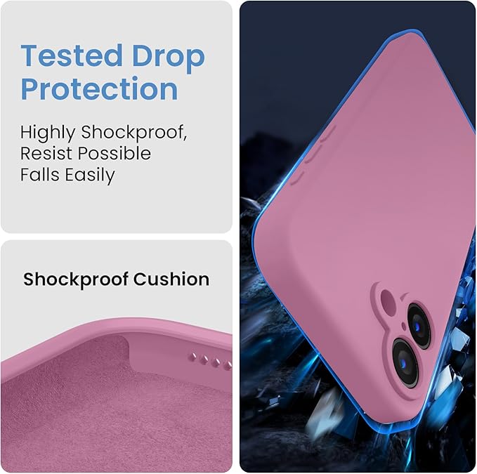 FireNova Designed for iPhone 16 Plus Case, Silicone Upgraded [Camera Protection] Case, Soft Anti-Scratch Microfiber Lining Inside, 6.7 inch, Lilac Purple