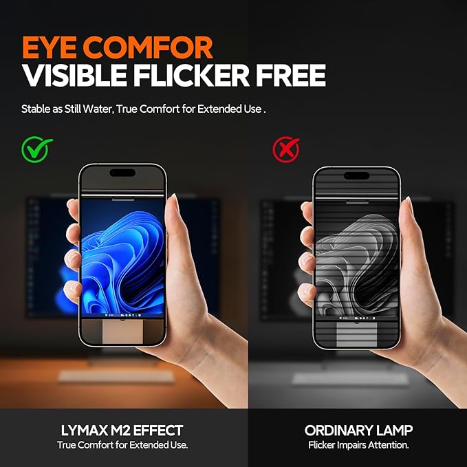 LYMAX Monitor Light Bar & RGB Monitor Light Bar, Eye-Care USB Computer Lamp Dimmable Screen Light Bar, Fit for All Monitor with Wireless Controller, Backlight, No Screen Glare for Home Office