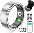 Smart Ring for Women Men,No Subscription Fee,Fitness Tracker Ring with Heart Rate, Sleep Monitoring, Blood Oxygen, Step Counting for iOS and Android, Waterproof(Silver, 7)