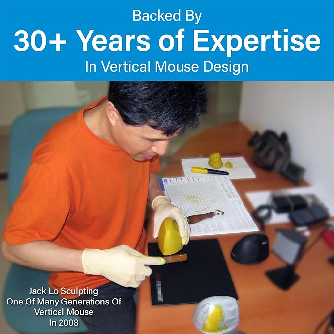 Evoluent – Inventor of the Vertical Mouse – VM4RW Ergonomic Vertical Mouse Right Hand Regular Size Wireless USB, Sculpted for Comfort, Reduces Wrist Strain, 4 Speeds, 6 Customizable Buttons in Windows