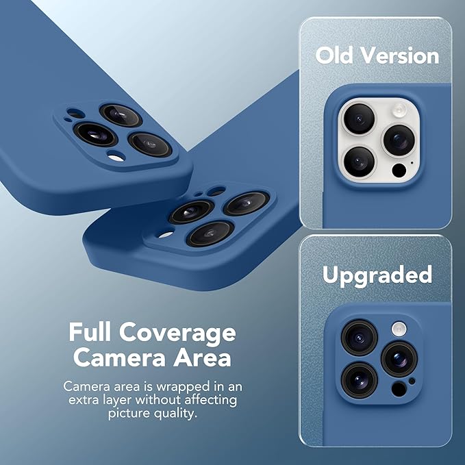 Magnetic for iPhone 13 Pro Case, Compatible with MagSafe, [Full Camera Protection][Screen Protector] Silicone Shockproof Protective Phone Case for iPhone 13 Pro 6.1", Lake Blue