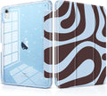 DONGKE for iPad Pro 11 inch Case – Fits M5 2025 / M4 2024, Shockproof Sparkling Glitter Acrylic Back, Pencil Holder, Trifold Stand, Auto Sleep/Wake & Touch ID Support - Groovy Swirl