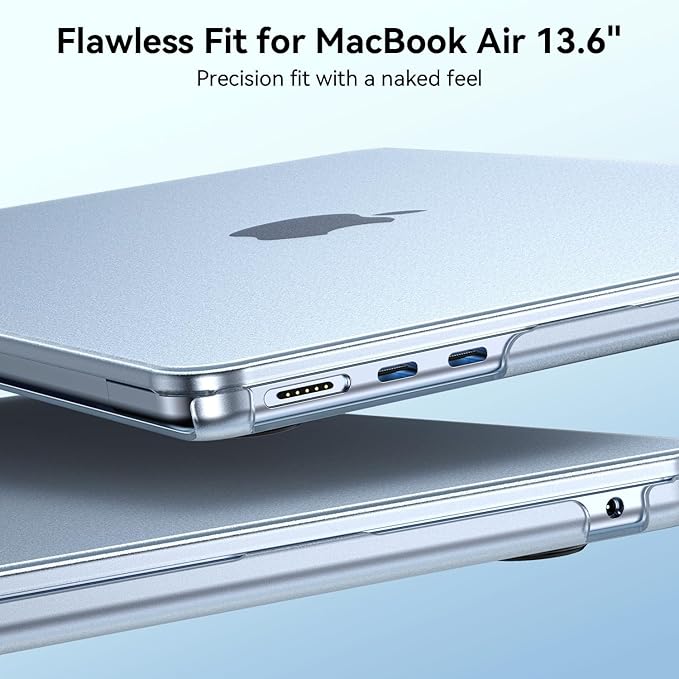 EooCoo Case Compatible with MacBook Air 13 inch M5 2026-2022 M4 M3 M2 A3449 A3240 A3113 A2681, Matte Hard Shell Scratch Resistant Protective Cover Compatible for MacBook Air 13.6 inch, Frost SkyBlue