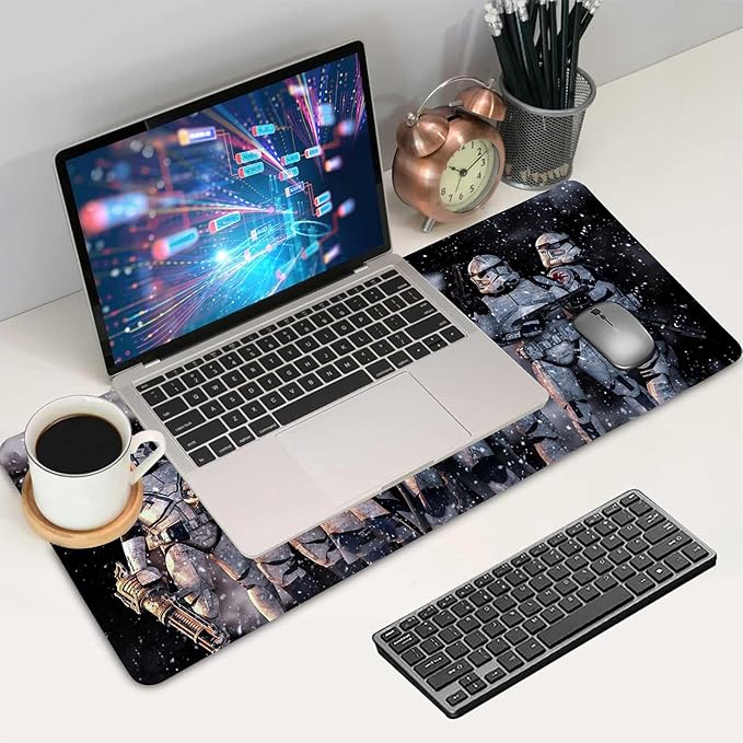 Extra Large Gaming Mouse Pad Design Desk Pad XXL,Mousepad with Non-Slip Rubber Base & Stitched Edges Mouse Mat,Portable Desk Mat for Computer Keyboard Mice Laptop and PC,31.5X15.7 inches