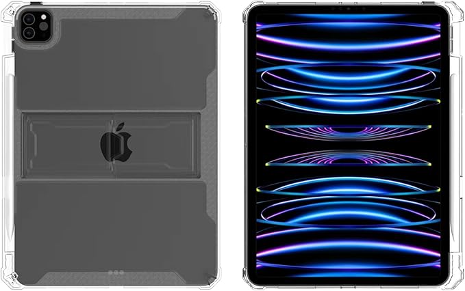 Dteck for Apple iPad Air (3rd Gen), Pro 10.5 Inch 2017 Release Slim Clear Case with Kickstand/Pencil Holder, Shockproof Reinforced Corners, Lightweight Protective Thin Tablet Back Cover, Transparent