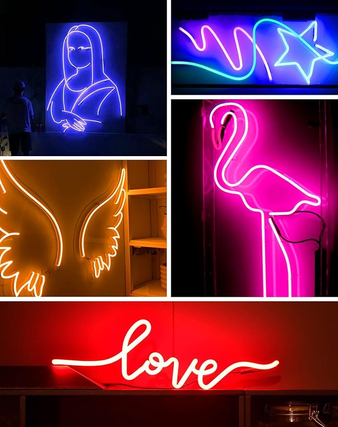Shine Decor 24V Neon Rope Lights Smart APP Control Music Sync, 32.8FT/10M RGB Neon LED Strip Lighting for Indoor Outdoor Bedroom Gaming Light, Color Changing Dimmable Flexible IP65 Waterproof