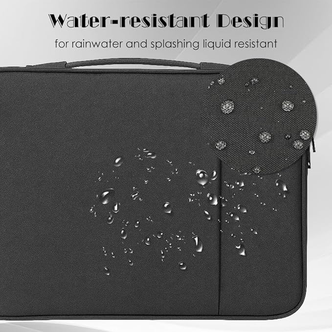 ProElife 13-Inch Tablet Sleeve Case for 2026-2024 iPad Air 13 inch M4 M3 M2, iPad Pro 12.9-13 inch M5 M4 M3 M2, 12.4-in Galaxy S10+/S9+ Accessory Traveling Carrying Bag Cover with Handle (Black)