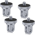 Frienda 4 Pieces Aluminum Camera Tripod Mount Adapter 1/4-20 Conversion Adapter for Tripod Compatible with GoPro Action Cameras and Other Standard 1/4 Accessories(Gray)