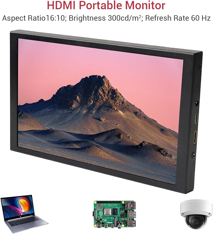 ELECROW 8 Inch Touchscreen Monitor, 1280x800 IPS LCD HD Display with Stand, Portable Capacitive Touch Screen Compatible for Raspberry Pi 3/4/5, Win 11/10/8/7, Jetson Nano, laptops, Game Consoles