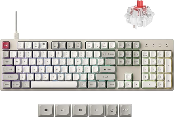 Keychron C2 Pro Wired Mechanical Keyboard with 8K Hz Polling Rate, Full Size Custom RGB Backlit Hot-Swappable, Non-Shine Through PBT Keycaps Compatible with Mac Windows Linux