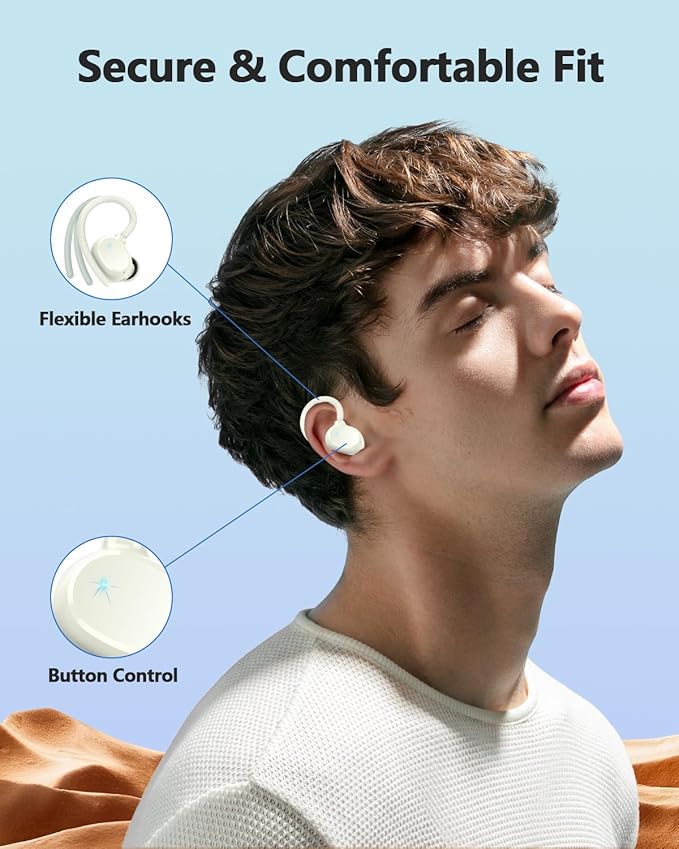 Wireless Earbuds, 2026 Bluetooth 5.3 Headphones HiFi Stereo, Bluetooth Earbuds with ENC Noise Cancelling Mic, IP7 Waterproof in Ear Earphones, 128H Dual LED Display Ear Buds for Workout Sports