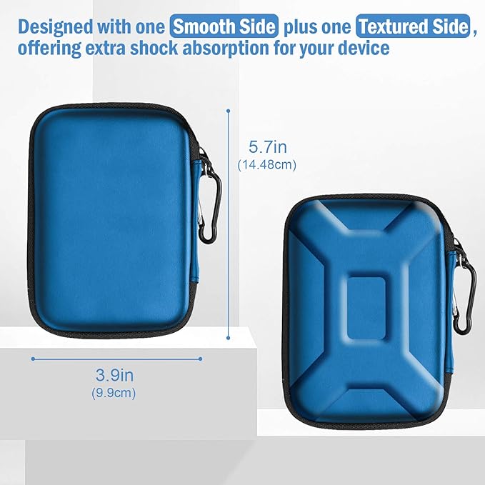 ProCase Hard Drive Case for Canvio Basics Western Digital WD Elements My Passport Seagate Portable Backup Plus Slim 1TB 2TB 3TB 4TB USB 3.0, 2.5”, Samsung T9 Portable External Hard Drive Case -Navy