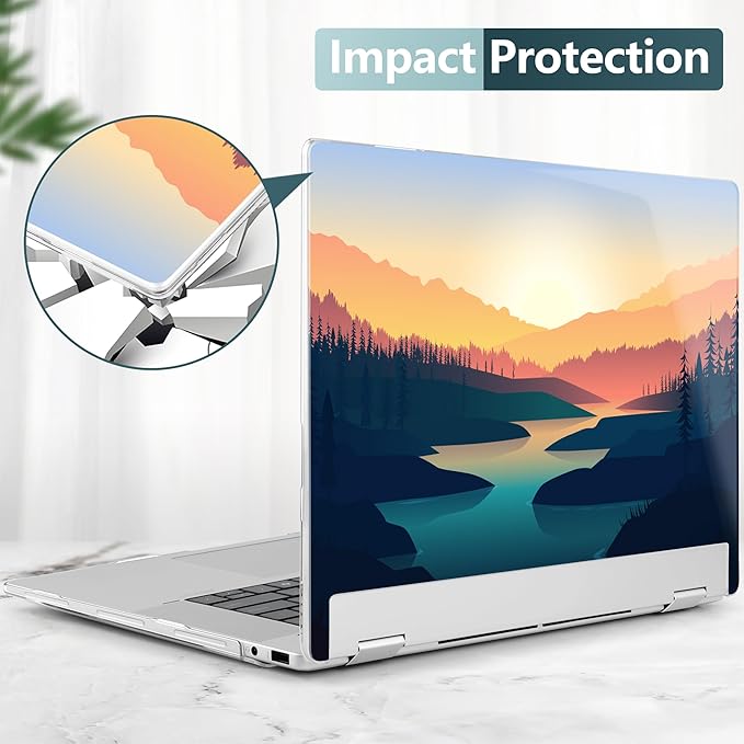 Premium Crystal Clear Case for HP Envy x360 16-inch 2-in-1 Laptop 2024 Release, Creative Patterns Ultra-Slim Lightweight Scratch-Resistant Hard Shell with Professional Protection, Dawn