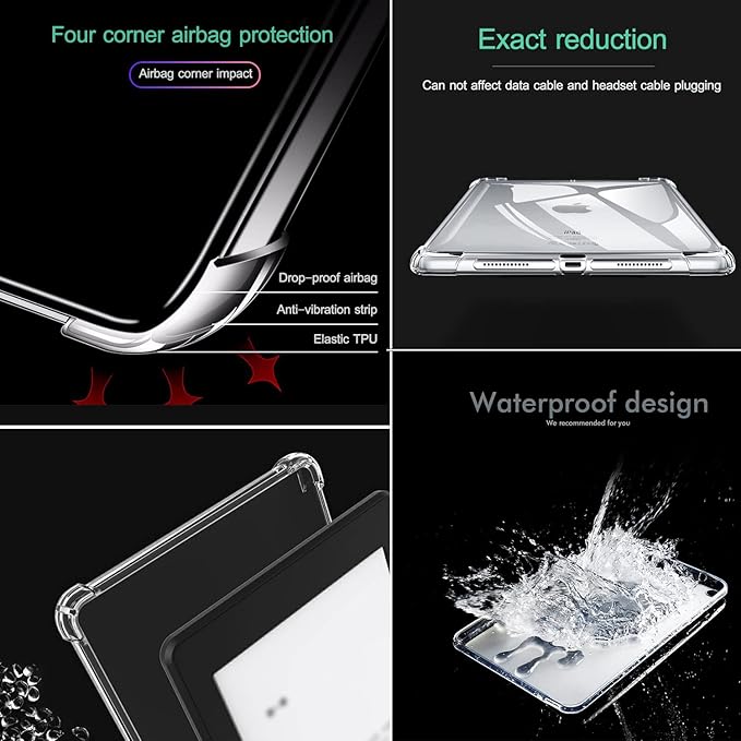 for iPad mini 7 (A17 Pro) 2024/ iPad mini 6 2021 Case, iPad mini 7th/6th Generation Case 8.3 Inch, UUcovers Clear Transparent Flexible TPU Back Crystal Shockproof Lightweight Thin Shell, Clear