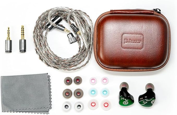 HiFiGo IEMs Juzear x Z Review Defiant in Ear Monitor, 1DD +3BA Hybrid Drivers Earphones, HiFi Wired Earbuds, Gaming Earbuds with 3.5/4.4mm Detachable Cable for Musician Audiophile Gamer (Green)