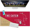 Large San Francisco Football Desk Mat 36" x 16.5" – XL Red and Gold Desk Pad Mat Featuring “The Catch” Play, Oversized Mouse Pad Protector, for Men, Teen Boys, Dad, Office