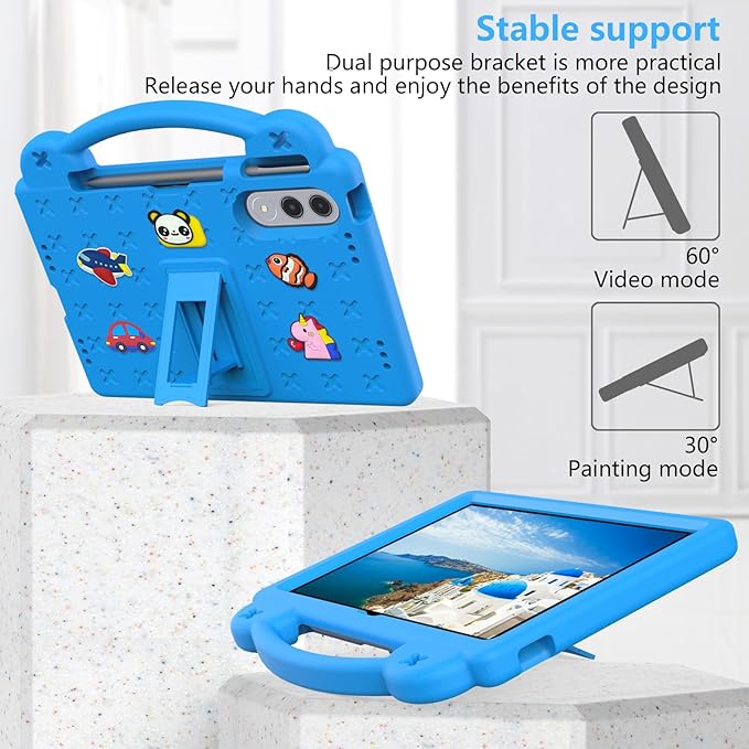 AKABEILA Compatible with Lenovo xiaoxin pad pro GT 11.1 inch TB-710FU (2025) Tablet Case, Lightweight Shockproof Protective Case with Shoulder Strap & Stand Handle for Girl Kid Gift Sky Blue