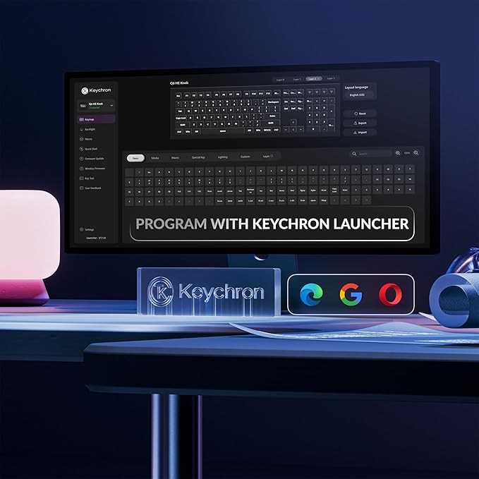 Keychron Q6 HE QMK Wireless 2.4 GHz Custom Keyboard, Rapid Trigger Bluetooth 100% Full-Size with Hall Effect Gateron Double-Rail Aurora Magnetic Switches Aluminum Compatible for Mac Windows Linux