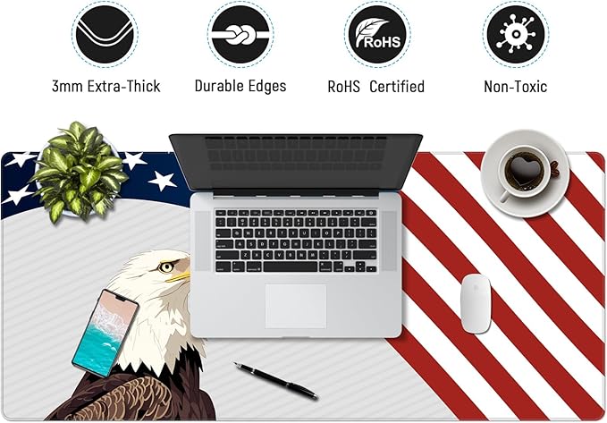 JIALONG Large Gaming Mouse Pad, XXL Desk Mat, Durable Extended Mousepad with Stitched Edges, Non-Slip Base Keyboard Mat for Gamer, Office and Home - 35.4x15.7 Inches