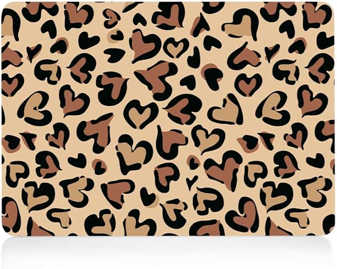 Laptop Cover Compatible with MacBook Air 15 Inch Case 2024 2023 Release A3114 A2941 with Liquid Retina Display & Touch ID, Plastic Hard Shell Case Cover & Keyboard Skin, Heart Leopard