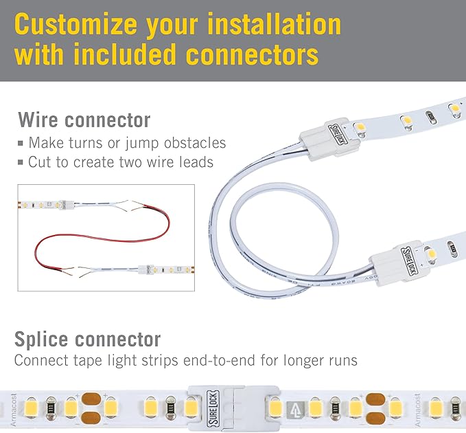 Armacost Lighting RibbonFlex Pro 24V White LED Strip Lights 120 LED/m, 3000K, 8.2 ft 146210