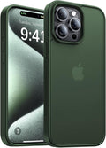 for iPhone 15 Pro Max Case, [Military-Grade Drop Protection][Anti-Yellowing] Shockproof Protective Translucent Matte Cover for iPhone 15 Pro Max Phone Case,Alpine Green
