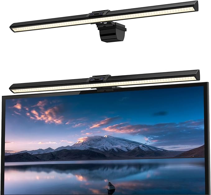 Computer Monitor Lamp 16“, Hand-Sweep Sensor Function, LED Screen Monitor Lamp for Eye Caring, 5 Adjustable Brightness & 5 Color Temperature, Touch Control USB Powered Screen Bar for Desk & Office